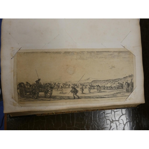 145 - ALBUM OF ANTIQUE ENGRAVINGS, ETCHINGS & PRINTS.   All loose mounted in the album (some backed wi... 