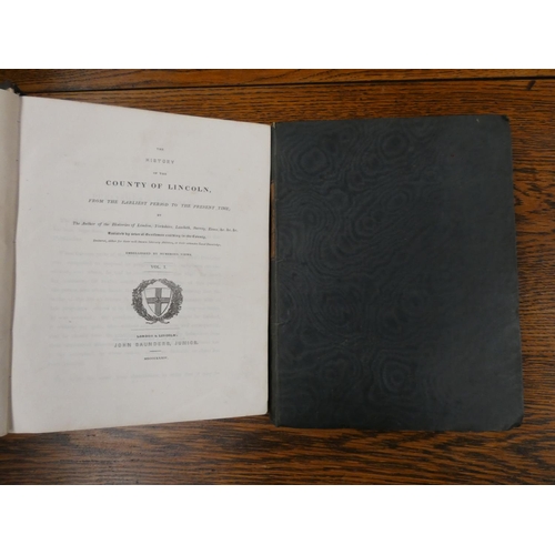100 - SAUNDERS JOHN (Pubs).  The History of the County of Lincoln. 2 vols. Eng. plates. Orig. cloth. 1834.... 