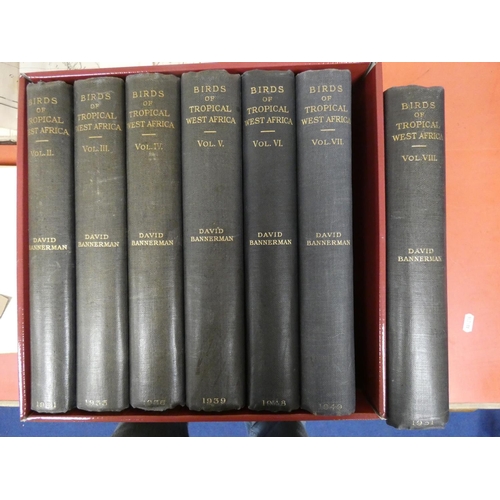 211 - BANNERMAN DAVID A.  The Birds of Tropical West Africa. 8 vols. Good col. plates, maps &... 