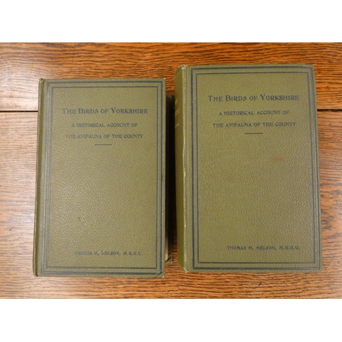 213 - NELSON T. H.  The Birds of Yorkshire. 2 vols. Col. frontis & title. Many illus. Orig. ... 