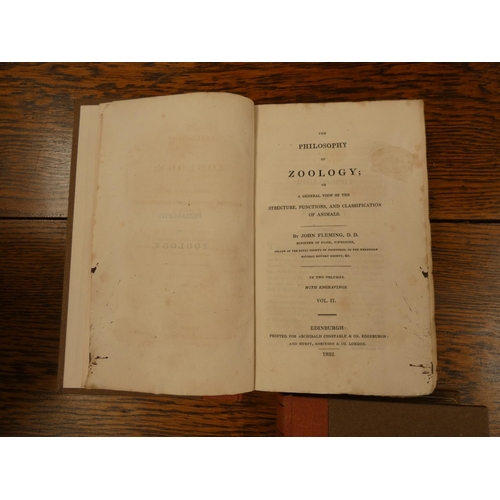 215 - FLEMING JOHN, Minister of Flisk, Fifeshire.  The Philosophy of Zoology. 2 vols. Half title... 