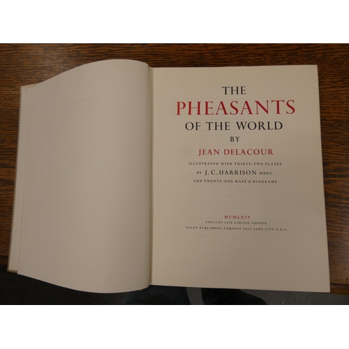 217 - DELACOUR JEAN.  The Pheasants of the World. Col. & other plates, maps & diags. Qua... 