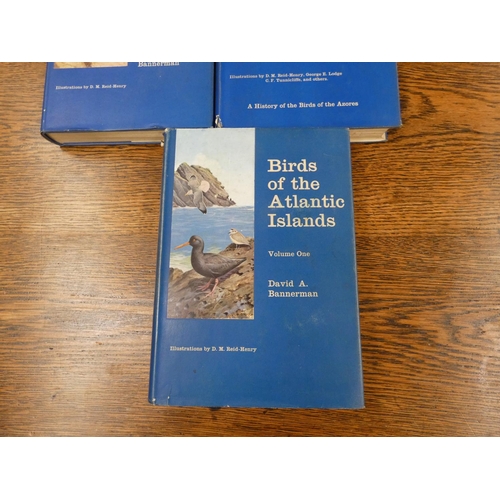 220 - BANNERMAN DAVID A.  Birds of the Atlantic Islands. Vols. 1 to 3. Col. plates & other i... 