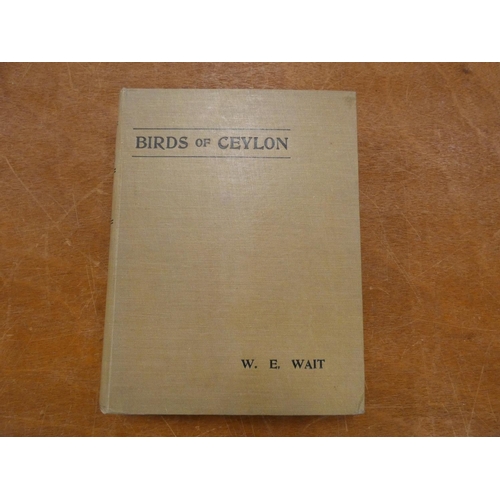 223 - WAIT W. E.  Manual of the Birds of Ceylon. Fldg. map & 20 plates. Quarto. Orig. cream ... 