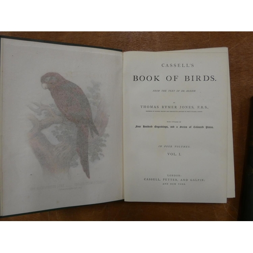 226 - JONES THOMAS RYMER.  Cassell's Book of Birds from the Text of Dr. Brehm. 4 vols. Col. frontis & ... 