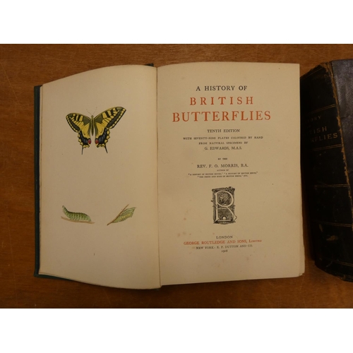 229 - MORRIS REV. F. O.  A History of British Butterflies. Col. plates. Quarto. Orig. green cloth gilt, so... 