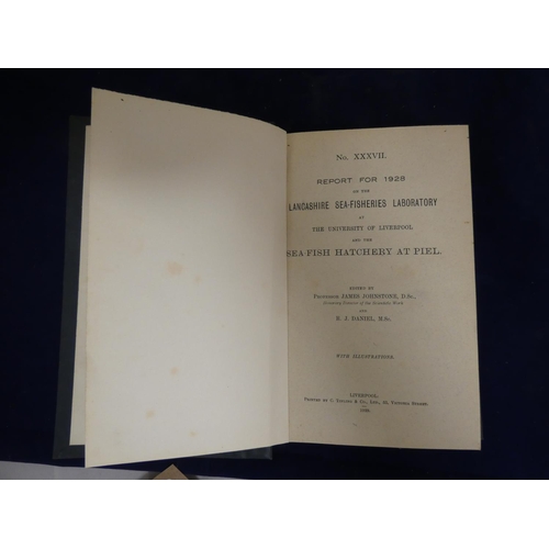 236 - Lancashire Sea-Fisheries Laboratory.  A bound vol. of Reports, fldg. & other plates & diags.... 