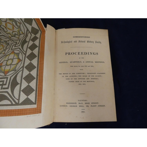 238 - SOMERSETSHIRE ARCH. & NAT. HIST. SOCIETY.   Proceedings. Vols. 1 & 2 bound togethe... 