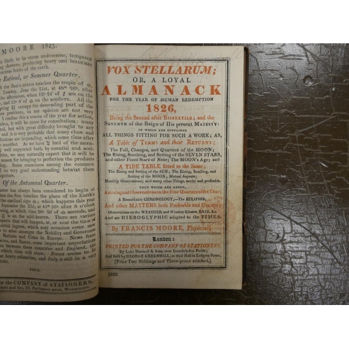 254 - MOORE FRANCIS.  Vox Stellarum or A Loyal Almanack for the Year of Human Redemption. 4 eds. bound tog... 