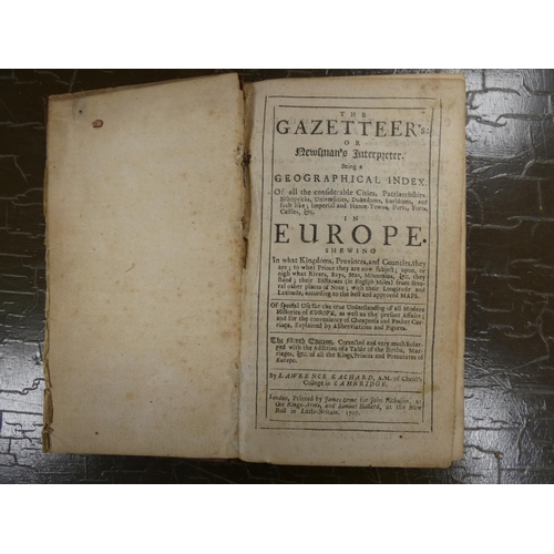 256 - EACHARD LAWRENCE.  The Gazetteer or Newsman's Interpreter Being a Geographical Index ... in Europe. ... 