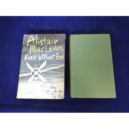 93 - MACLEAN ALISTAR.  Night Without End. Red cloth in d.w. 1st ed., 1959; also Agatha Christie, By the P... 