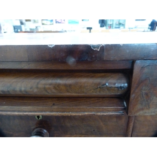 376 - Victorian mahogany chest of two short and three long drawers.