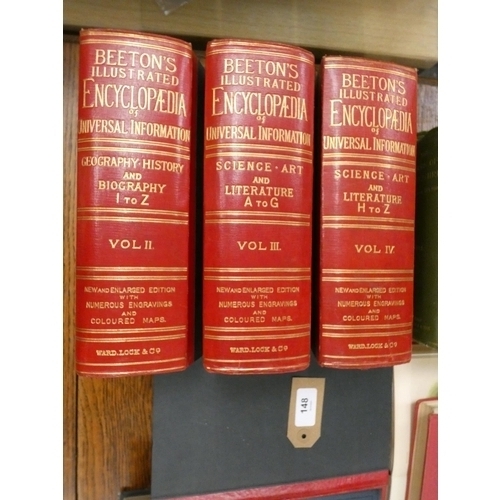 148 - EMERSON GEORGE R. (Ed).  Beeton's Encyclopedia of Universal Information. 4 vols. Many fldg... 