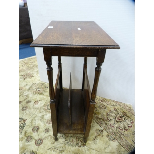 478 - Oak magazine rack table, a rectangular topped occasional table, 19th century square-topped occasiona... 