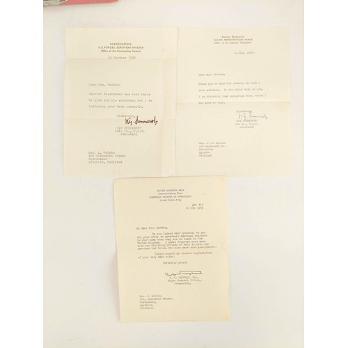 99 - SUMMERSBY KAY, Secretary & Chauffeur to General Eisenhower. 2 short typescript letters signed by... 