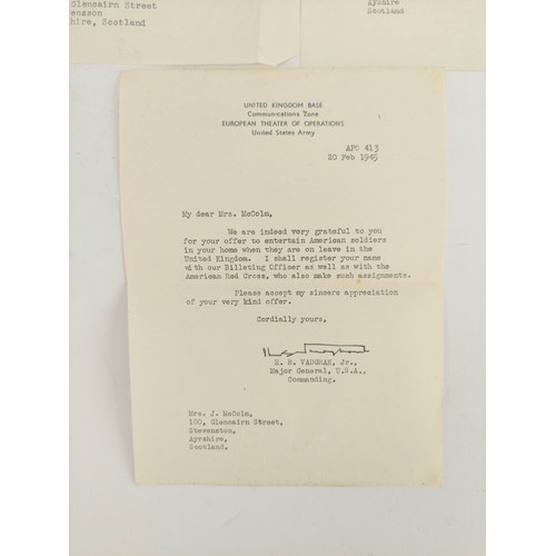 99 - SUMMERSBY KAY, Secretary & Chauffeur to General Eisenhower. 2 short typescript letters signed by... 