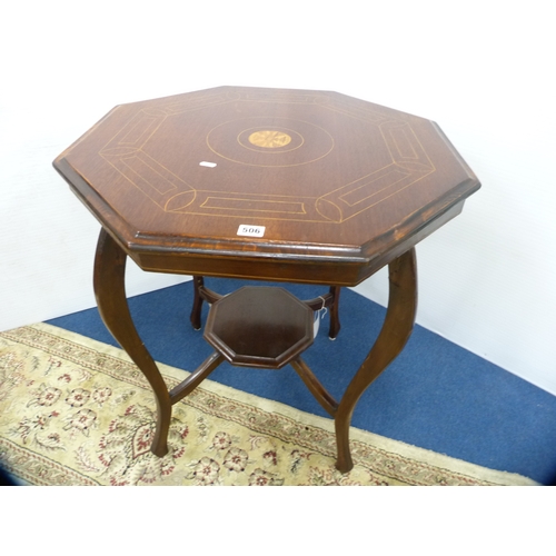 498 - Edwardian octagonal inlaid window table.