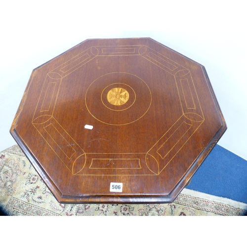 498 - Edwardian octagonal inlaid window table.