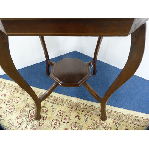 498 - Edwardian octagonal inlaid window table.