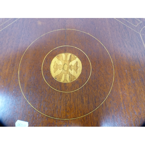 498 - Edwardian octagonal inlaid window table.