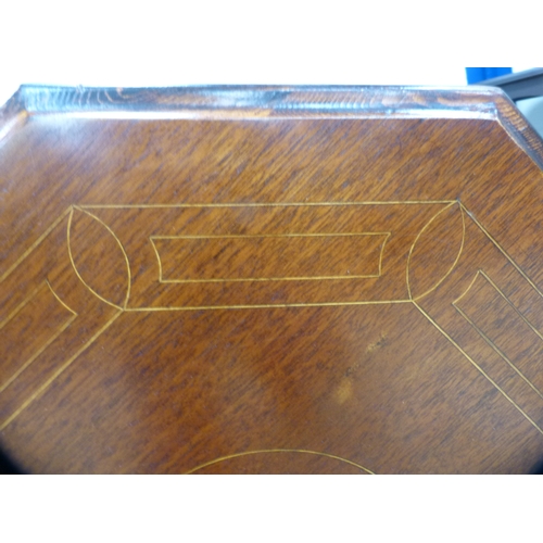 498 - Edwardian octagonal inlaid window table.