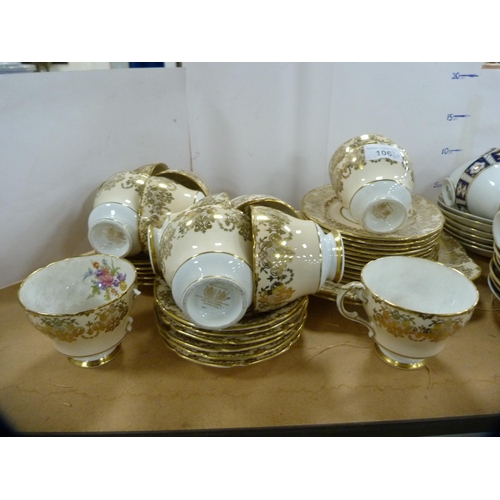 106 - Paragon part tea set and a Diamond part tea set decorated in the Imari palette. 