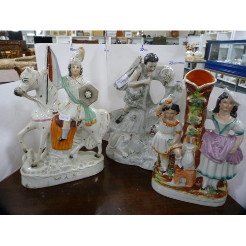 113 - Three Victorian Staffordshire flat-back figure groups.  (3)