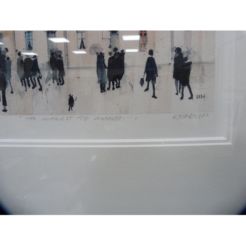 12 - Sue Howells'To Market To Market...', limited edition Lowry-style print, signed, no. 47/195, and a su... 