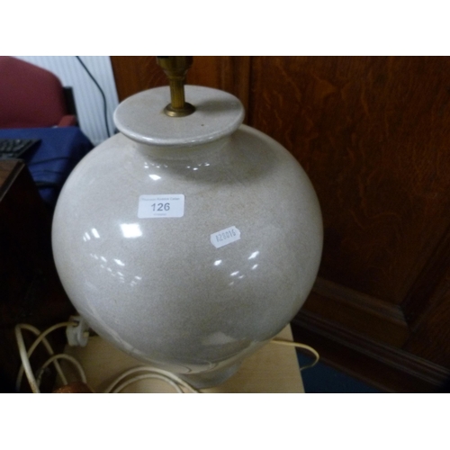 126 - Large Chinese-style pear-shaped baluster table lamp.