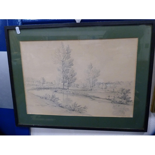 13 - 'Secret Tarn'Indistinctly signed, watercolour, and a print of a wooded lake scene.  (2)