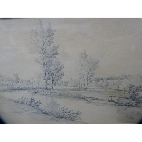 13 - 'Secret Tarn'Indistinctly signed, watercolour, and a print of a wooded lake scene.  (2)