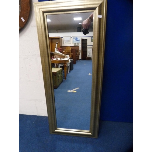 14 - Arts & Crafts-style hammered copper wall mirror with repoussé roundels, and a modern wall... 