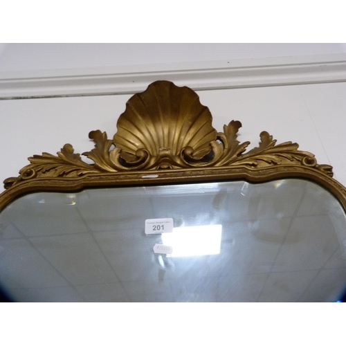 201 - Victorian-style gilt wall mirror.