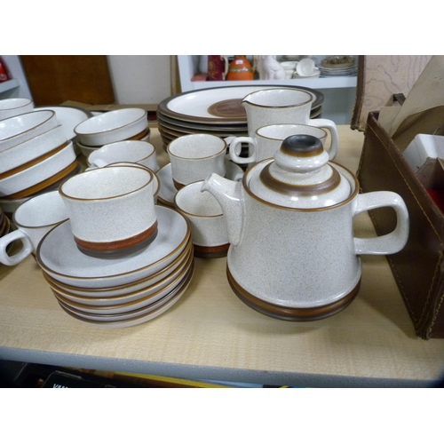 212 - Denby 'Potter's Wheel' tea and dinner set to include tureens, ashets, dishes etc.