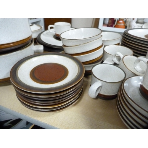 212 - Denby 'Potter's Wheel' tea and dinner set to include tureens, ashets, dishes etc.