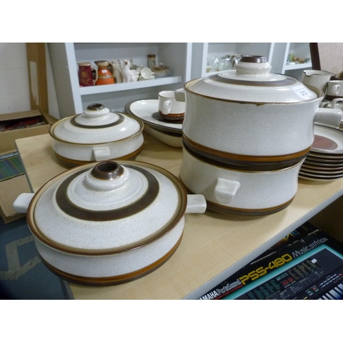 212 - Denby 'Potter's Wheel' tea and dinner set to include tureens, ashets, dishes etc.