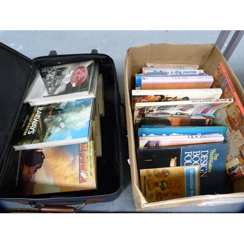 231 - Case and a carton containing general books to include railway interest, collector's books etc.