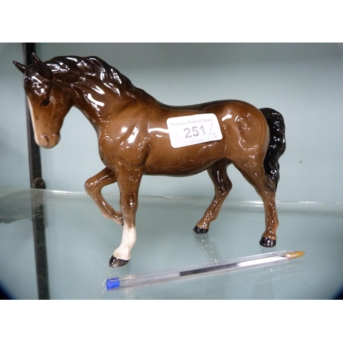 251 - Two Beswick figures of horses.  (2)