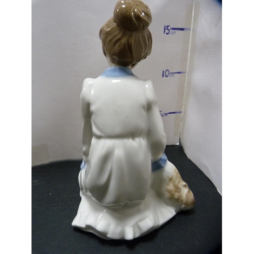 260 - Royal Doulton figures, 'Buttercup', 'Southern Belle' and a Spanish Nadal figure of a girl with a dog... 