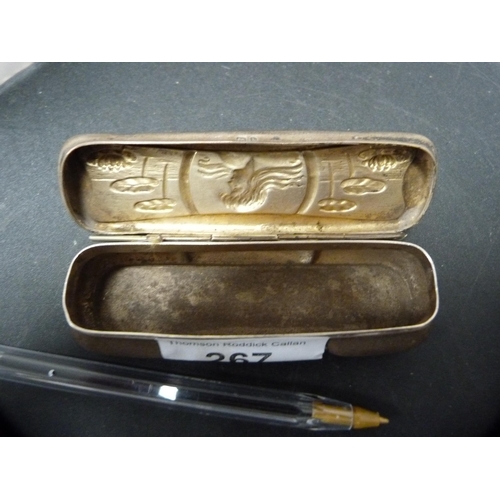 267 - Art Nouveau silver etui case, embossed, hallmarks for Birmingham, 44.7g.