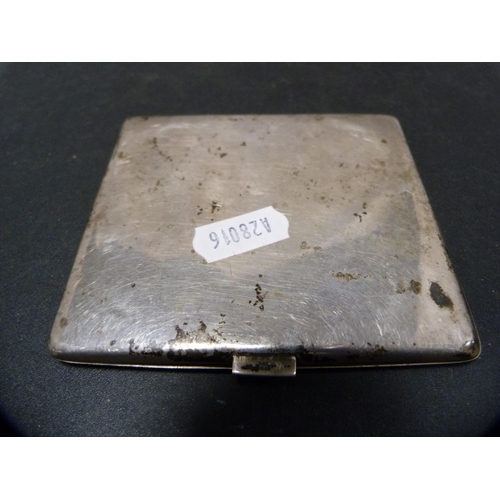 271 - Silver cigarette case, monogrammed, approximately 118.8g.