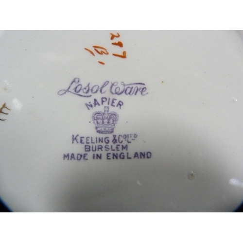 28 - Losol Ware for Keeling & Co., 'Napier' pattern pottery toilet set comprising chamber pot, bowl a... 