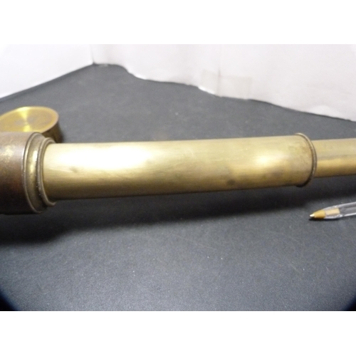 290 - Antique three-draw telescope, by John Brownlie of London.