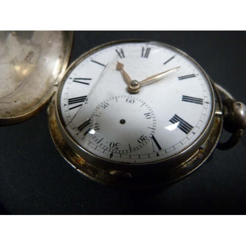 321 - 19th century silver pocket watch in silver pair case, 152g gross.