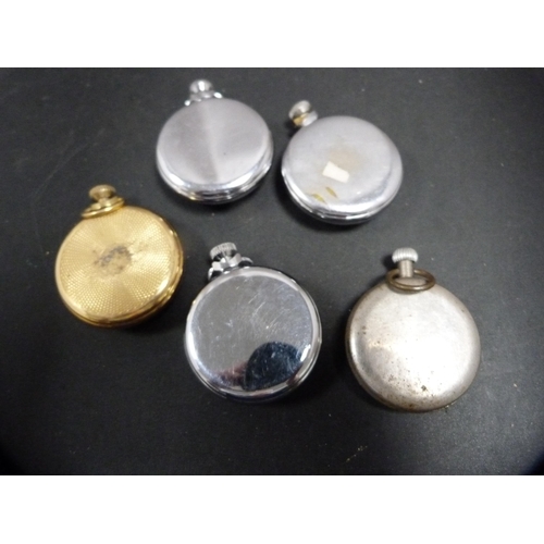 338 - Four Smith's pocket watches and a Roxedo antimagnetic pocket watch.  (5)