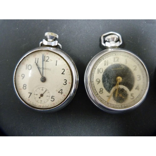 339 - Five pocket watches to include Ingersoll, Smith's Empire, Timex and Westclox.  (5)