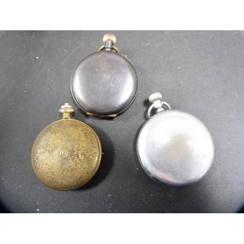 340 - Two Victorian-style metal pocket watches and a Carronade quartz pocket watch.  (3)