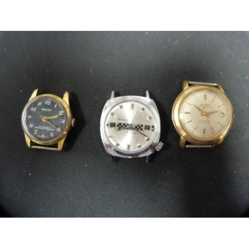 341 - Assorted watch heads to include Gloriosa 17 jewel automatic, Envoy antimagnetic, Omnta Deluxe etc., ... 