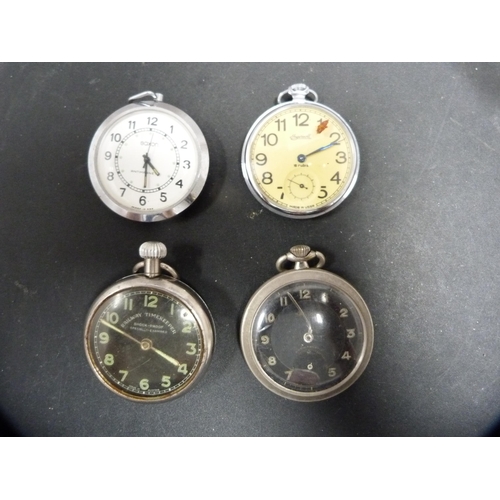 343 - Assorted pocket watches to include Railway Timekeeper, Kienzle antimagnetic (lacking hand to the sub... 