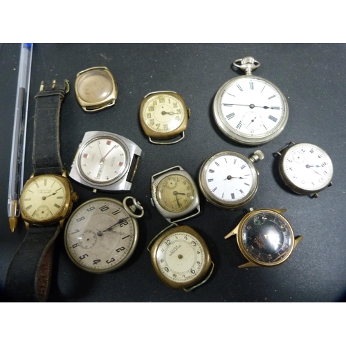 346 - Bag containing a large quantity of manual wind and automatic watch parts, movements, pocket watch pa... 